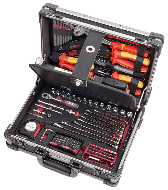 Kraftwerk Profi-Alu-Werkzeugkoffer KW VDE 123-tlg.